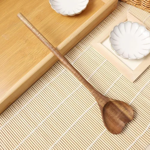 Vista 8 de UPKOCH Cuchara de madera en forma de corazón, cuchara de amor de mango largo para aperitivo, servir, mezclar, utensilio de cocina para embutidos