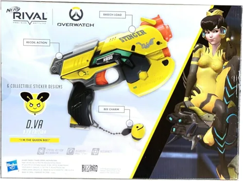 Vista 3 de Overwatch NERF B.Va Edición Especial D.Va Rival Blaster con 3 Rondas Rivales