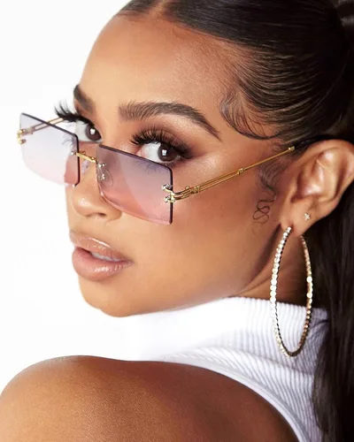 Vista 7 de Gafas de sol rectangulares para hombres/mujeres, gafas de sol pequeñas sin montura cuadrada