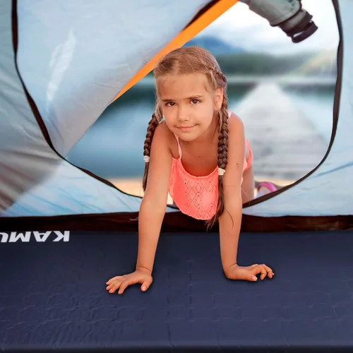 Vista 7 de KAMUI Almohadilla de dormir autoinflable: almohadilla de campamento de 2 pulgadas de grosor conectable con múltiples alfombrillas de campamento
