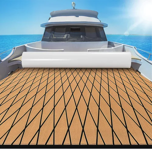 Vista 11 de PrimeZone Paquete de 2 pisos de espuma EVA para barcos, 94.5 x 47.2 pulgadas, impermeable, antideslizante, para cubierta marina, tapete autoadhesivo