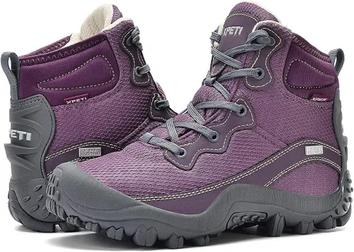 Vista 5 de Skenary Dimo Botas de senderismo para mujer, zapatos de caminar impermeables mediados