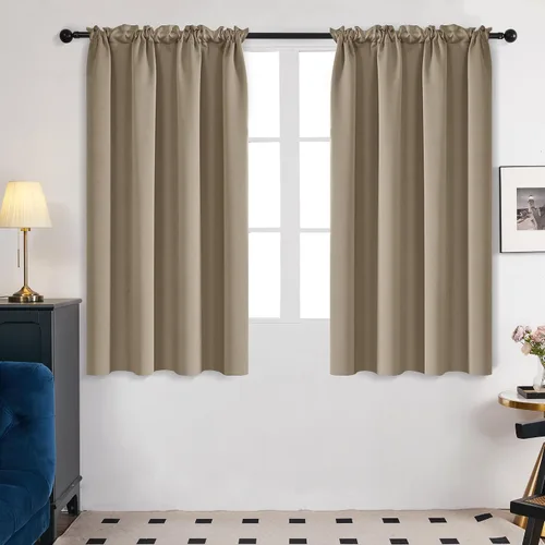 Vista 185 de Deconovo Cortinas opacas, aislamiento térmico, dobladillo para barra, reducción de ruido, certificado Oeko-TEX, cortinas de oscurecimiento