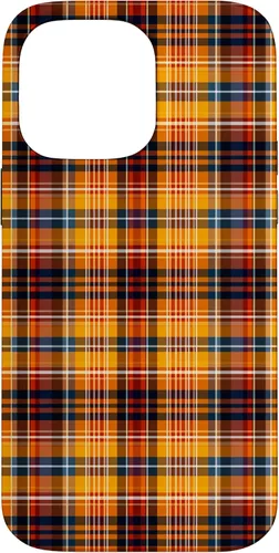 Vista 21 de Tartan Fall Plaid Halloween Orange Black Thanksgiving Autum Case for iPhone 16