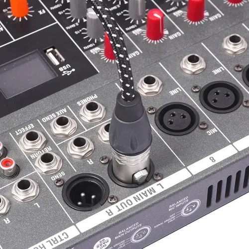 Vista 4 de Cable de micrófono XLR hembra a hembra de 6 pies, cables de conexión de micrófono equilibrados de 3 pines, cable DMX XLR hembra a hembra