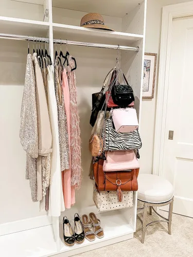 Vista 3 de Organizador para colgar sobre la puerta y el armario, para más de 12 o más de 12 años, el soporte para bolsas gira 360, cromo resistente de calidad