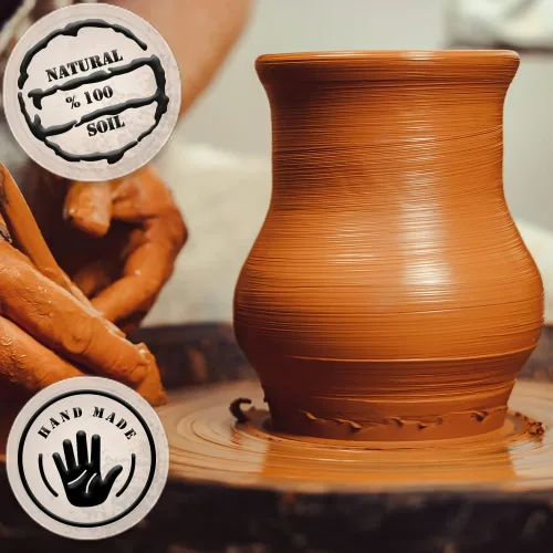 Vista 6 de Olla de arcilla hecha a mano para Testi Kebab, olla de barro sin glasear para cocinar, ollas de cocina de arcilla, auténtico kebab tandoori