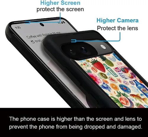 Vista 415 de Compatible con Google Pixel 4A 5G Mobile Case Creative Acrylic Panel trasero Silicona Protección Grip especialmente diseñado para Google Pixel 4A 5G