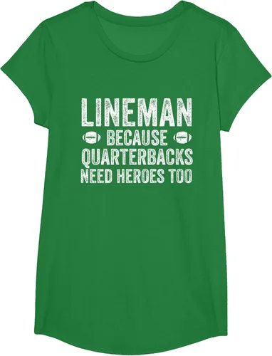 Vista 54 de Lineman Because Quarterbacks Need Heroes Camiseta de fútbol linieros S Negro