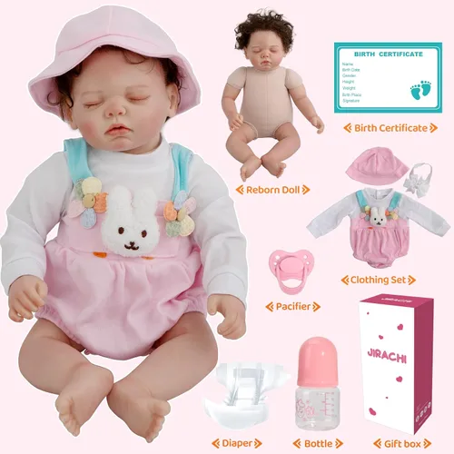 Vista 7 de Jirachi Reborn Baby Dolls, muñecas de bebé recién nacido realistas de 18 pulgadas que duermen, niñas, cuerpo suave y adorable de la vida real