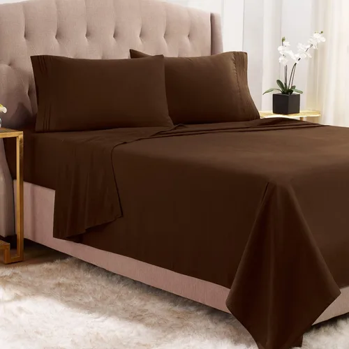 Vista 41 de Juego de sábanas de lujo Juego de cama de lujo, bolsillo extra profundo Juego de sábanas ajustable, sábana de arriba y 2 fundas de almohada, ropa