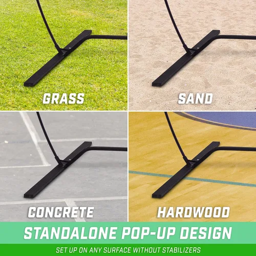 Vista 5 de Red de entrenamiento de voleibol independiente GoSports - 12 pies o 20 pies - Uso en interiores o exteriores, montaje instantáneo y altura ajustable