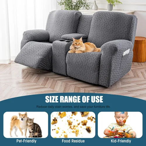 Vista 44 de Gennia Funda Impermeable para Silla Reclinable, Fundas Elásticas para Sofá Reclinable con Bolsillos, Fundas Lavables para Silla Reclinable Lazy Boy