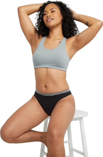 Vista 5 de Hanes Women's Cotton Racerback Bralette Pack, Breathable Low Impact Sports Bra, 3-Pack