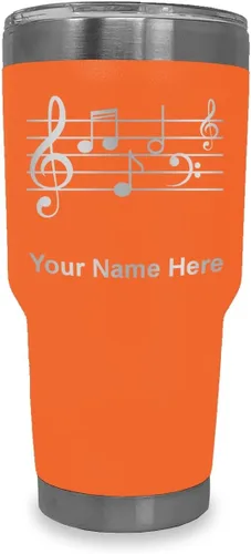 Vista 18 de LaserGram Vaso aislado al vacío de 20 onzas, personal de música, grabado personalizado incluido (negro)