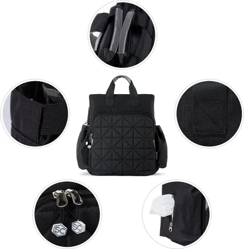 Vista 5 de SOHO, Colecciones, Kenneth, Paquete de Espalda de 5 Bolsas de Pañales., Negro