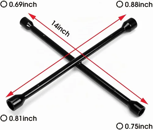 Vista 3 de Torin TRX31101-14F - Llave cruzada profesional de 14 pulgadas, universal, resistente, de 4 vías, color negro