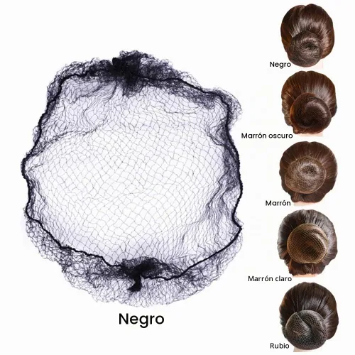 Vista 5 de YANTAISIYU 50 piezas de red para el cabello de 20 pulgadas, invisible, elástica, malla para pelucas y moños, para el servicio de alimentos