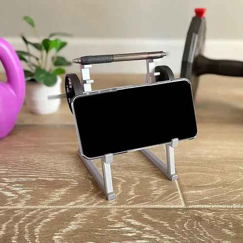 Vista 2 de Soporte para bolígrafo para sentadillas, organizador de escritorio, divertido organizador de escritorio para bolígrafo de levantamiento de pesas
