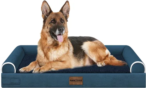 Vista 13 de NANUYA - Cama ortopédica para perros de tamaño mediano/grande, lavable: Camas con almohada para perros de tamaño mediano/grande, sofá de espuma