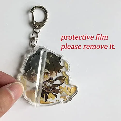 Vista 3 de Genshin Impact Figuras de acrílico llavero en forma de G hebilla accesorios lindo bolso colgante de coche llavero juego fans regalo