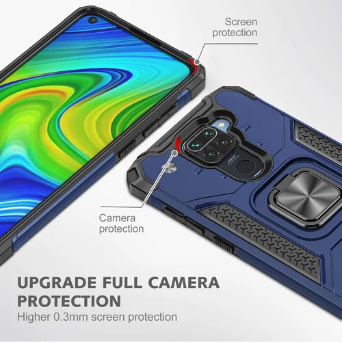 Vista 7 de Asuwish Funda de teléfono para Xiaomi Redmi Note 9/Redmi 10X 4G con protector de pantalla de vidrio templado y soporte de anillo soporte delgado