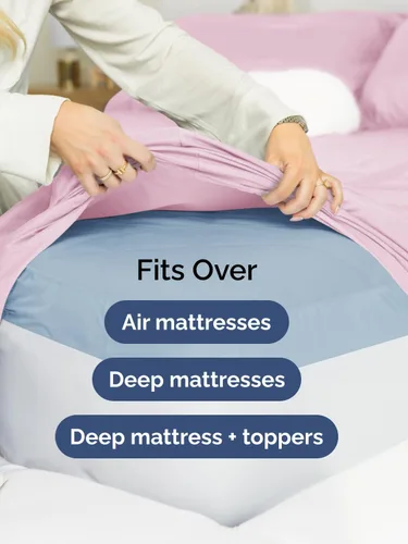 Vista 226 de Extra Deep Twin XL Sheet Set - 3 Piece College Dorm Room - White 01-Blanco