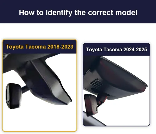 Vista 4 de Fitcamx Cámara de Tablero Delantera 2K y Trasera 1080P se Adapta para Toyota Tacoma 2018 2019 2020 2021 2022 2023 Limited SR5 SR TRD Sport Off-Road