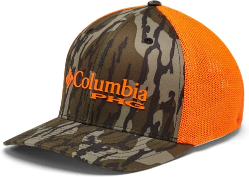Vista 8 de Columbia Gorra unisex de malla de camuflaje PHG Signo Mossy Oak Bottomland/Negro/Phg