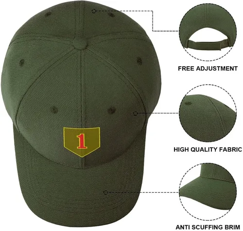 Vista 3 de Gorra de béisbol ajustable para hombre y mujer de la 1 División de Infantería