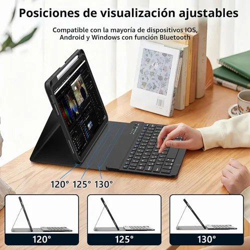 Vista 6 de BQSS - Funda con teclado para iPad (A16) de 11ª y 10ª generación, color negro