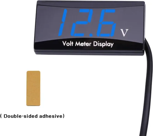 Vista 7 de Voltímetro digital de auto DC 12 V – AIMILAR con pantalla LED, medidor de voltaje para auto o motocicleta (Azul)