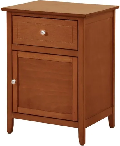 Vista 8 de Glory Furniture Izzy Mesita de noche de madera maciza con 1 cajón/1 puerta, color amarillo