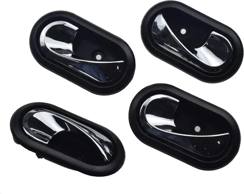 Vista 6 de Cromo Negro 4 Unids Manijas De Puerta Interior Delantera Trasera Izquierda Derecha Para 2012-2016 Renault Logan Duster 8200733848,8200733847