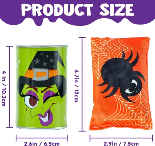 Vista 7 de JOYIN Juego de 13 piezas de Halloween para carnaval para lanzar bolsas de frijoles para niños y adultos, decoración de trucos o tratos, suministros
