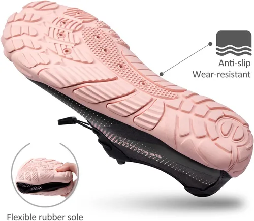 Vista 3 de SEEKWAY Zapatos de agua para hombres y mujeres adultos, secado rápido, calcetines acuáticos descalzos para playa, natación, río, piscina, lago