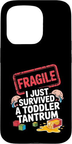 Vista 14 de Fragile I Survived a Toddler Tantrum Funny Parent Graphic Case for iPhone 16
