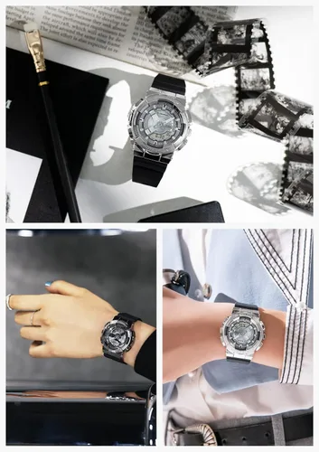 Vista 2 de Casio Reloj G-Shock Importación de Japón Modelo de tamaño medio Metal Cavad GM-S110-1AJF Negro