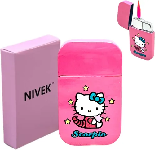 Vista 7 de NIVEK Encendedor de gatito Y2k 12 Consetelaciones Horóscopo Astrología Zodiaco Signos de nacimiento Pretty Pink Flame Kawaii Coleccionable Japonés