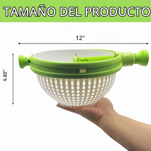 Vista 6 de Escurridor de ensalada plegable 3 en 1, colador de ahorro de espacio de 3 cuartos y secadora de verduras, plegable para un fácil almacenamiento