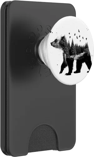 Vista 8 de Bear Wood Canada – Enchufe de osito de palo de madera para teléfonos y tabletas, Negro
