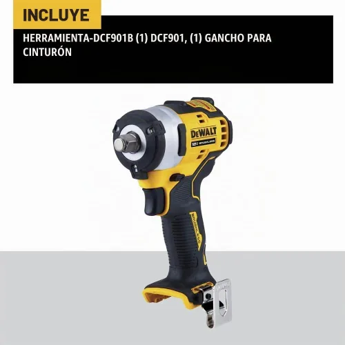 Vista 2 de [Usado] DEWALT DCF901B XTREME 12V MAX* Llave de impacto inalámbrica de 1/2 pulgada sin escobillas (solo herramienta)