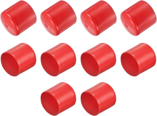 Vista 56 de uxcell 10 tapas de goma para extremos de 0.591 in de identificación, tapa de extremo redondo, protectores de rosca de tornillo, color negro