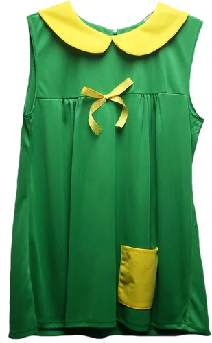 Vista 2 de La Chilindrina Costume - Adulto M, Verde, Amarillo, Rojo, Blanco, Negro