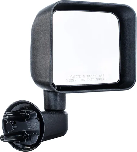 Vista 5 de Dependable Direct Espejo manual del lado izquierdo del conductor, texturado, sin calefacción, plegable, compatible con Jeep Wrangler 2007-2016
