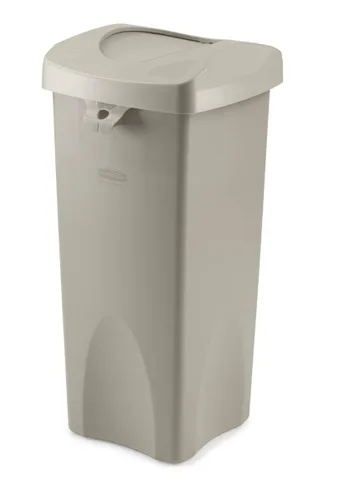 Vista 3 de Rubbermaid Commercial - bote de basura cuadrada intocable, Gris