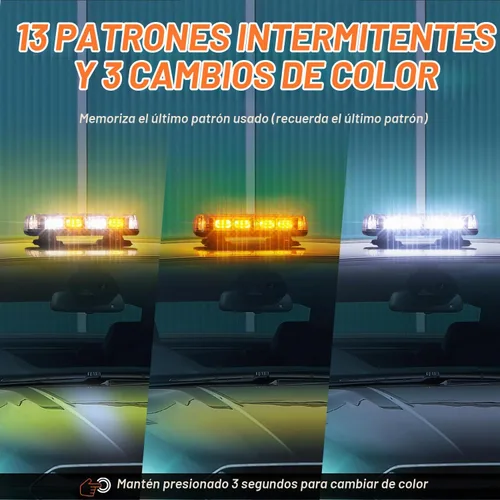 Vista 2 de LINKITOM Barra de luz LED estroboscópica intermitente, lámparas de seguridad LED de 3 colores con advertencia de peligro de emergencia, luces
