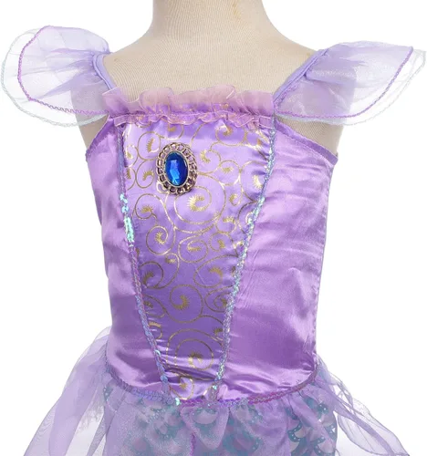 Vista 4 de Lito Angels Disfraz de princesa para niña con collar