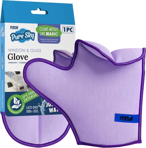 Vista 10 de persik Pure-Sky - Guante de limpieza de microfibra Ultra – Just Add Water No necesita detergentes – 2 en 1, combinación para vidrio y multiusos