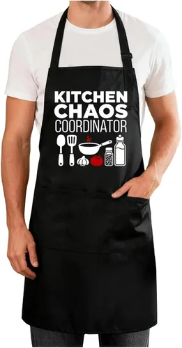 Vista 30 de Delantales divertidos para hombres y mujeres, perfectos para cocina, barbacoa, hornear, esposa, marido, regalo de cumpleaños para papá